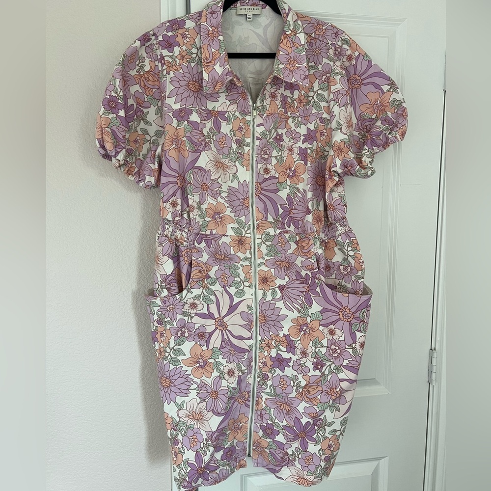 Denim Floral mini dress
